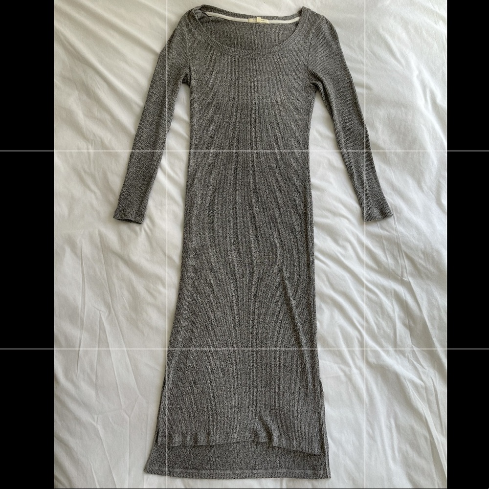 Anthropologie Grey Sweater Dress Midi Length